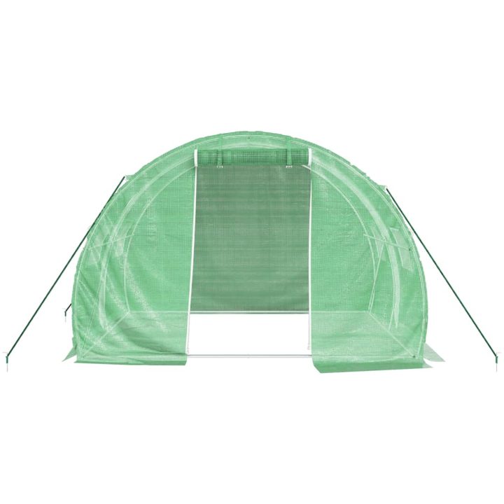 Växthus med stålram grön 6 m² vidaXL 3 x 2 x 2 m – bild 4