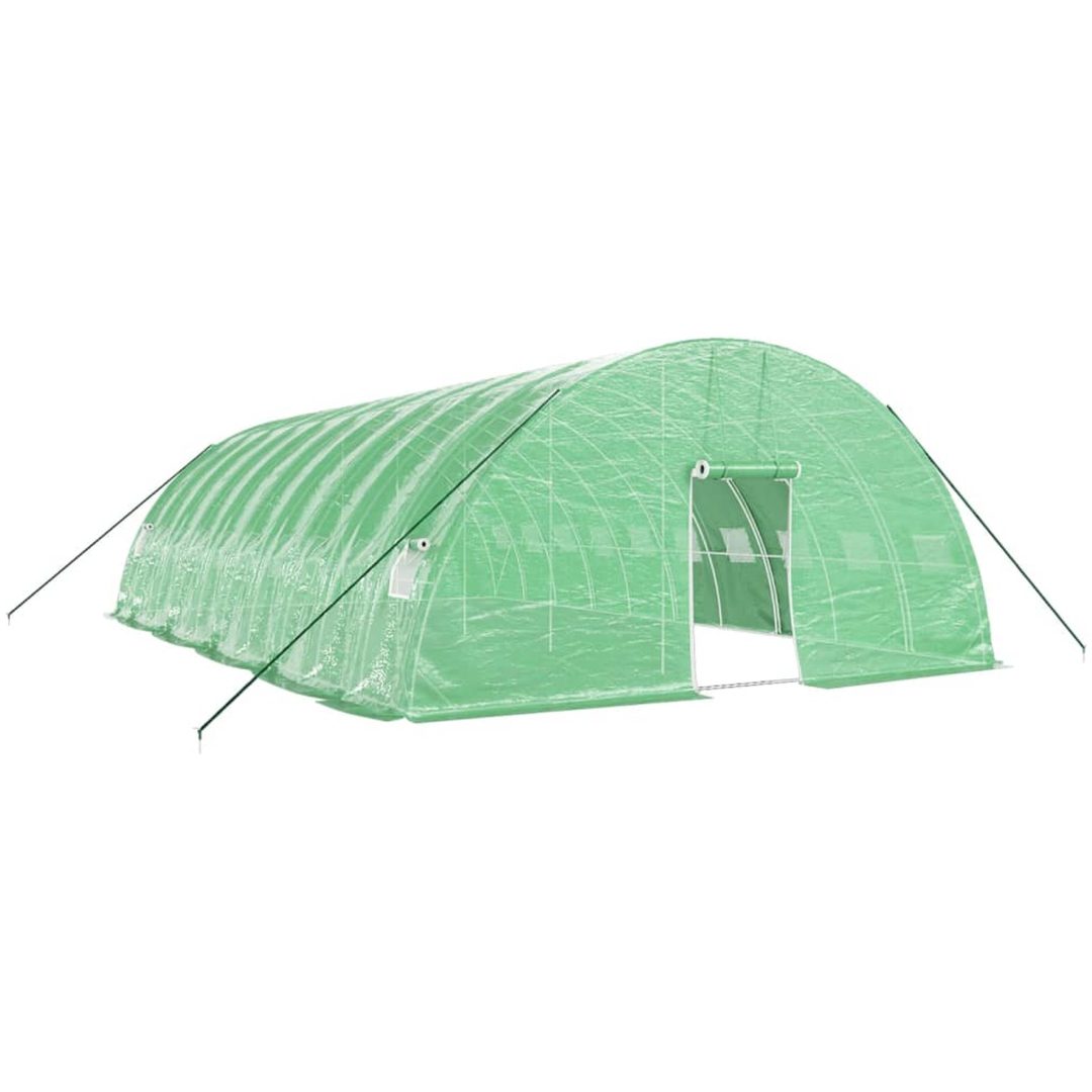 Växthus med stålram grön 60 m² vidaXL 10 x 6 x 2.85 m – bild 2