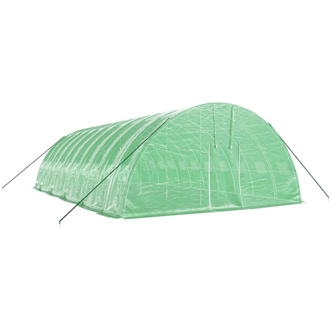 Växthus med stålram grön 60 m² vidaXL 10 x 6 x 2.85 m – bild 3