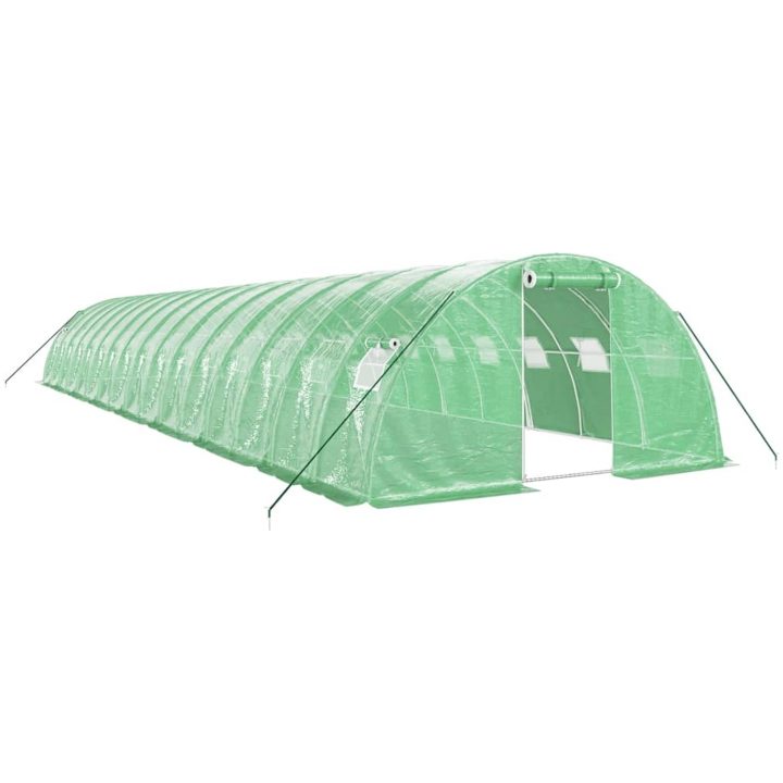Växthus med stålram grön 64 m² vidaXL 16 x 4 x 2 m – bild 2