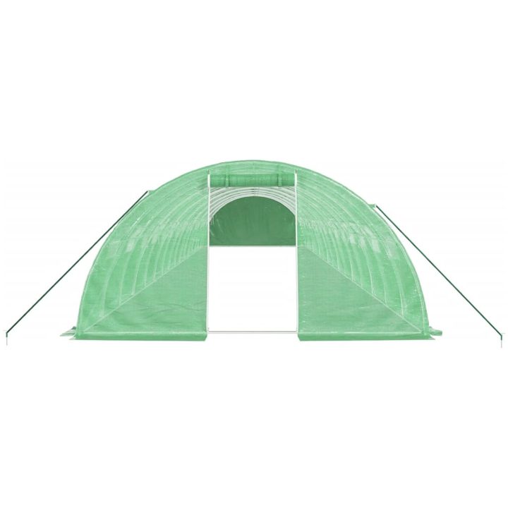 Växthus med stålram grön 64 m² vidaXL 16 x 4 x 2 m – bild 4