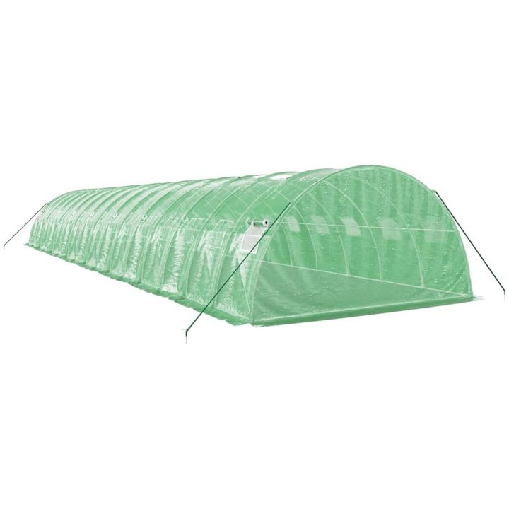 Växthus med stålram grön 64 m² vidaXL 16 x 4 x 2 m – bild 6