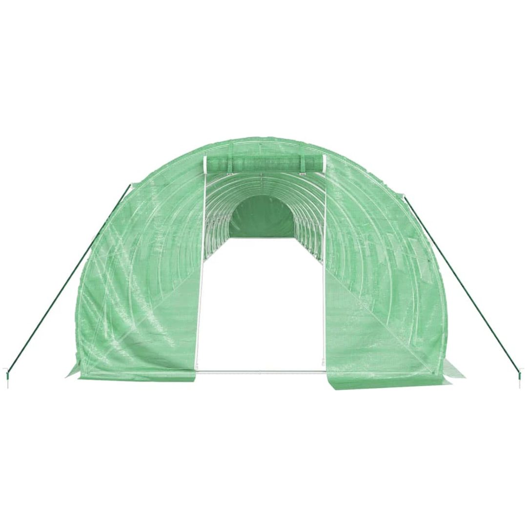 Växthus med stålram grön 66 m² vidaXL 22 x 3 x 2 m – bild 4