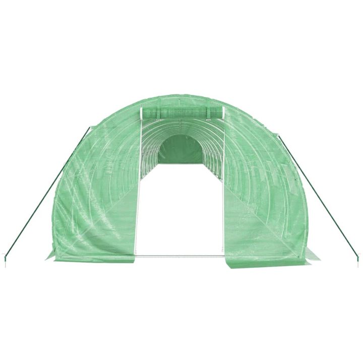 Växthus med stålram grön 66 m² vidaXL 22 x 3 x 2 m – bild 4