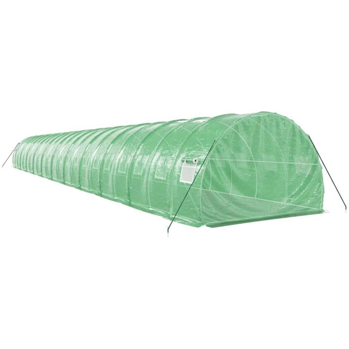 Växthus med stålram grön 66 m² vidaXL 22 x 3 x 2 m – bild 6