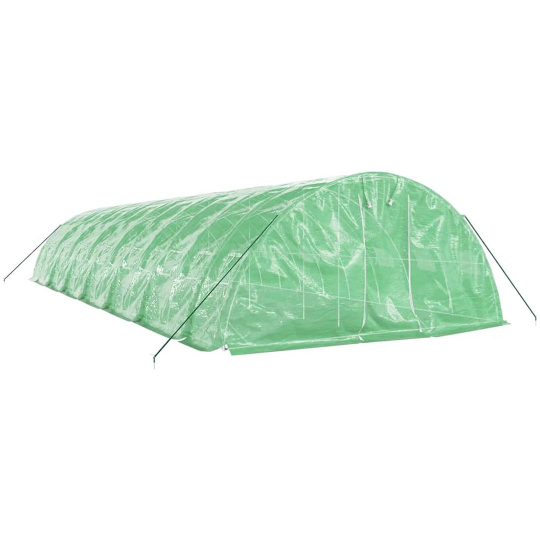 Växthus med stålram grön 70 m² vidaXL 14 x 5 x 2.3 m – bild 3