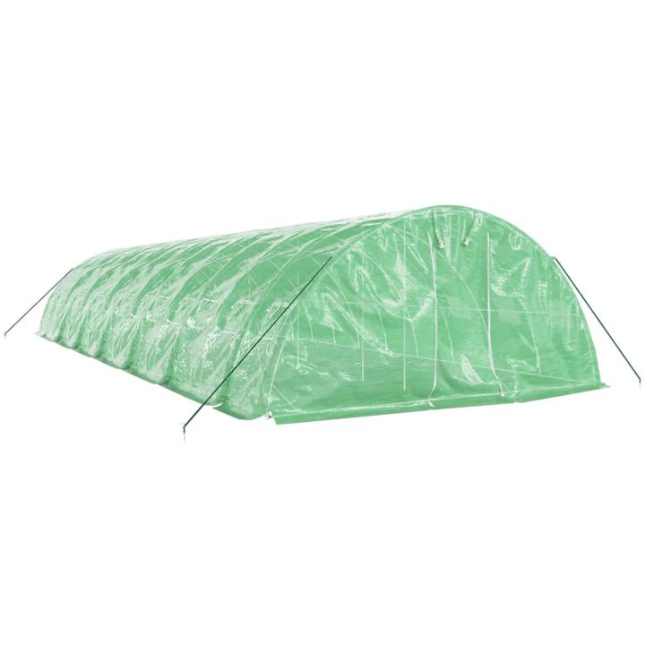 Växthus med stålram grön 70 m² vidaXL 14 x 5 x 2.3 m – bild 3