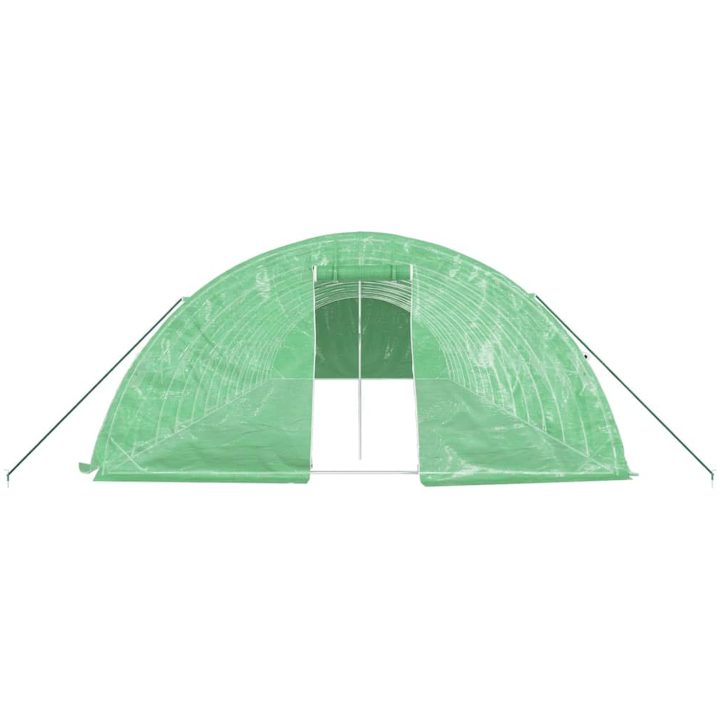 Växthus med stålram grön 70 m² vidaXL 14 x 5 x 2.3 m – bild 4