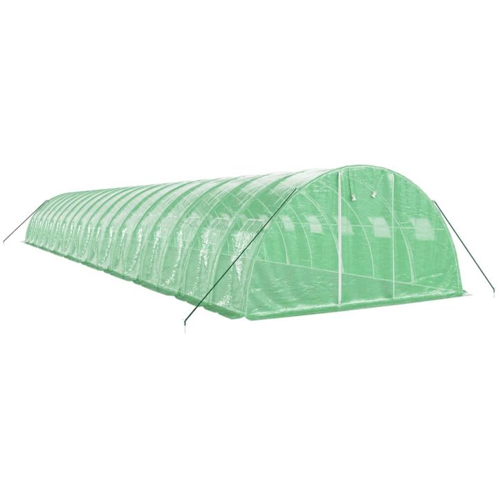 Växthus med stålram grön 72 m² vidaXL 18 x 4 x 2 m – bild 3