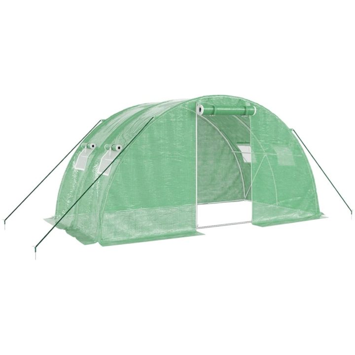 Växthus med stålram grön 8 m² vidaXL 4 x 2 x 2 m – bild 2