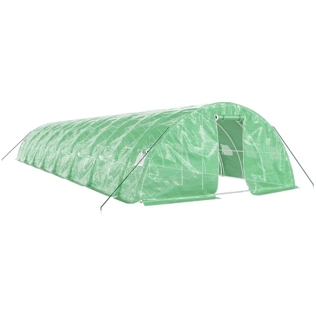 Växthus med stålram grön 80 m² vidaXL 16 x 5 x 2.3 m – bild 2