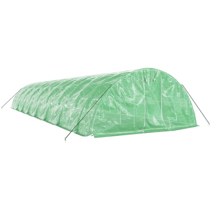 Växthus med stålram grön 80 m² vidaXL 16 x 5 x 2.3 m – bild 3