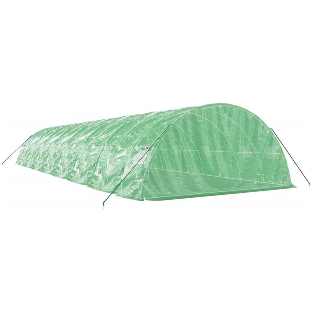 Växthus med stålram grön 80 m² vidaXL 16 x 5 x 2.3 m – bild 6
