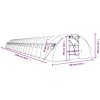 Växthus med stålram grön 88 m² vidaXL 22 x 4 x 2 m – miniatyr 12