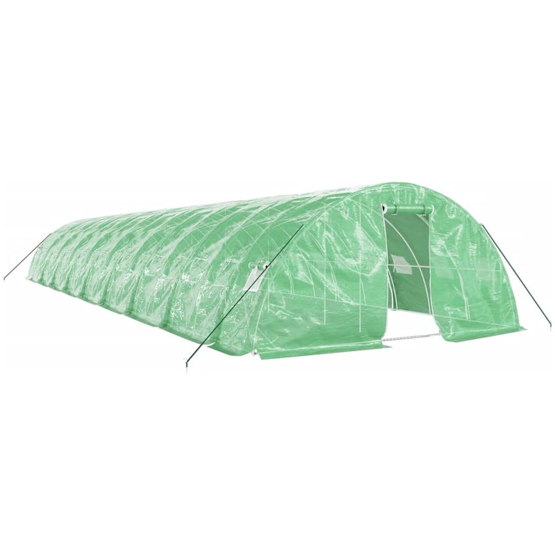 Växthus med stålram grön 90 m² vidaXL 18 x 5 x 2.3 m – bild 2