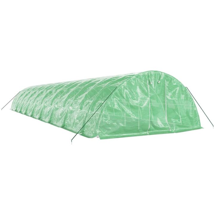 Växthus med stålram grön 90 m² vidaXL 18 x 5 x 2.3 m – bild 3