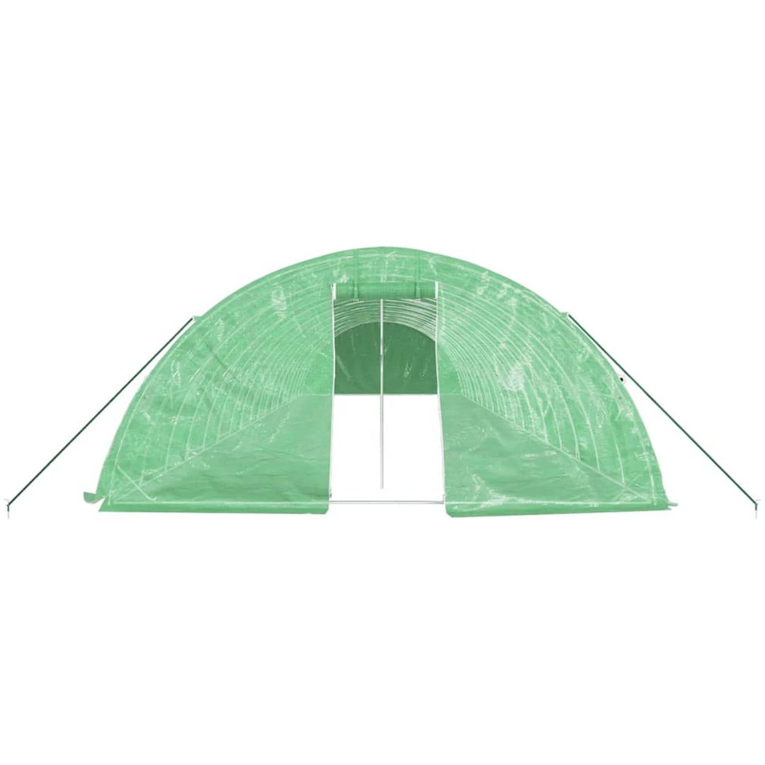 Växthus med stålram grön 90 m² vidaXL 18 x 5 x 2.3 m – bild 4