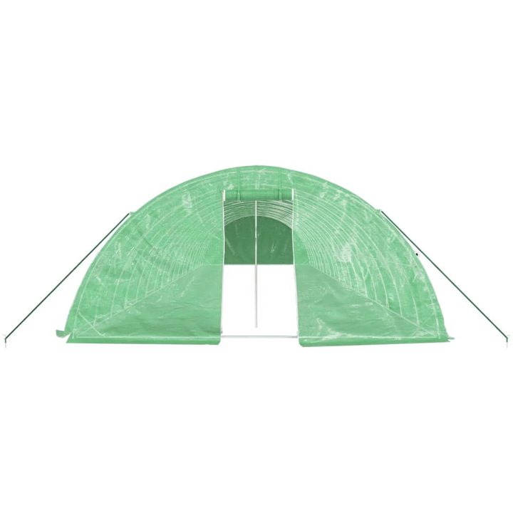 Växthus med stålram grön 90 m² vidaXL 18 x 5 x 2.3 m – bild 4