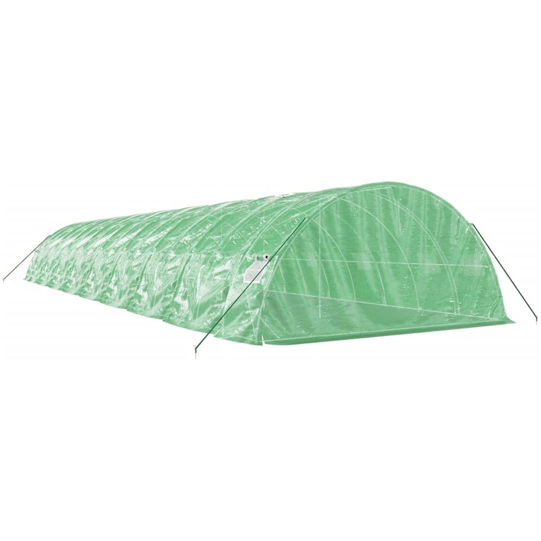 Växthus med stålram grön 90 m² vidaXL 18 x 5 x 2.3 m – bild 6
