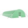 Växthus med stålram grön 96 m² vidaXL 16 x 6 x 2.85 m – miniatyr 2