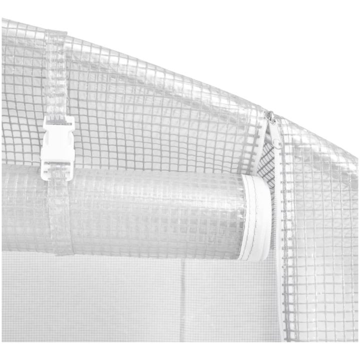 Växthus med stålram vit 10 m² vidaXL 5 x 2 x 2.3 m – bild 11