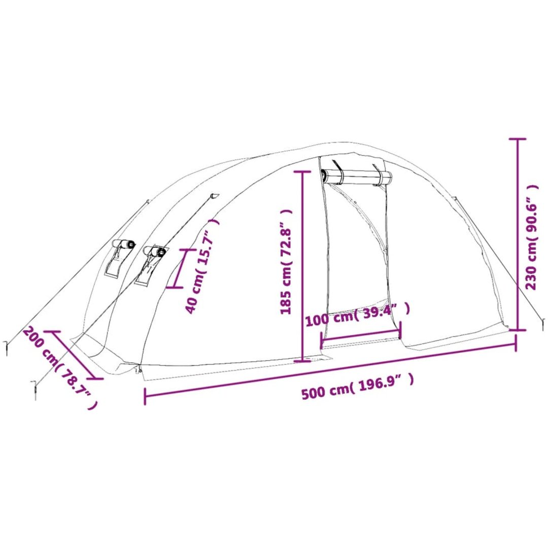 Växthus med stålram vit 10 m² vidaXL 5 x 2 x 2.3 m – bild 12