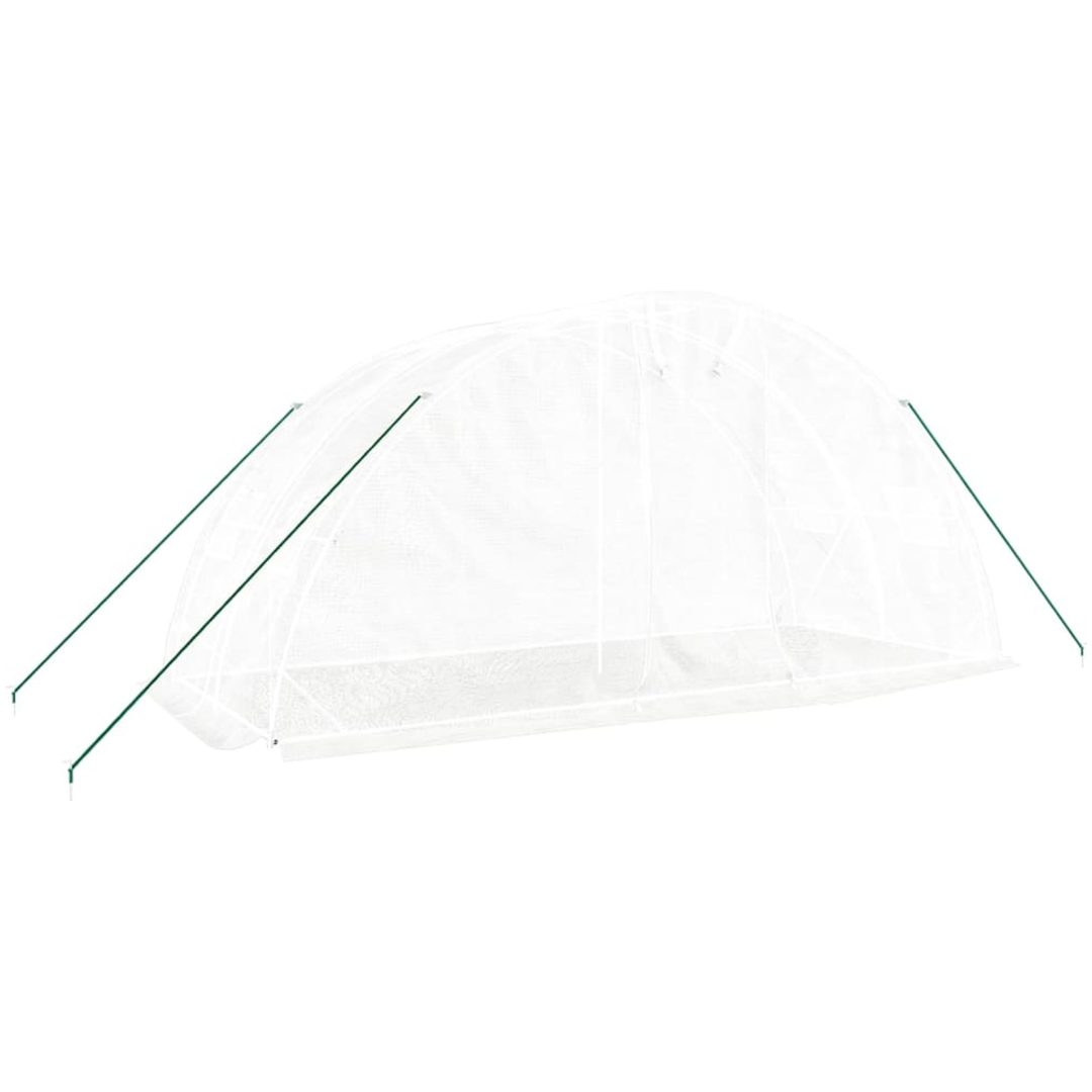 Växthus med stålram vit 10 m² vidaXL 5 x 2 x 2.3 m – bild 3