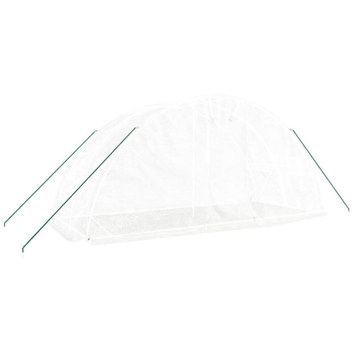 Växthus med stålram vit 10 m² vidaXL 5 x 2 x 2.3 m – bild 3