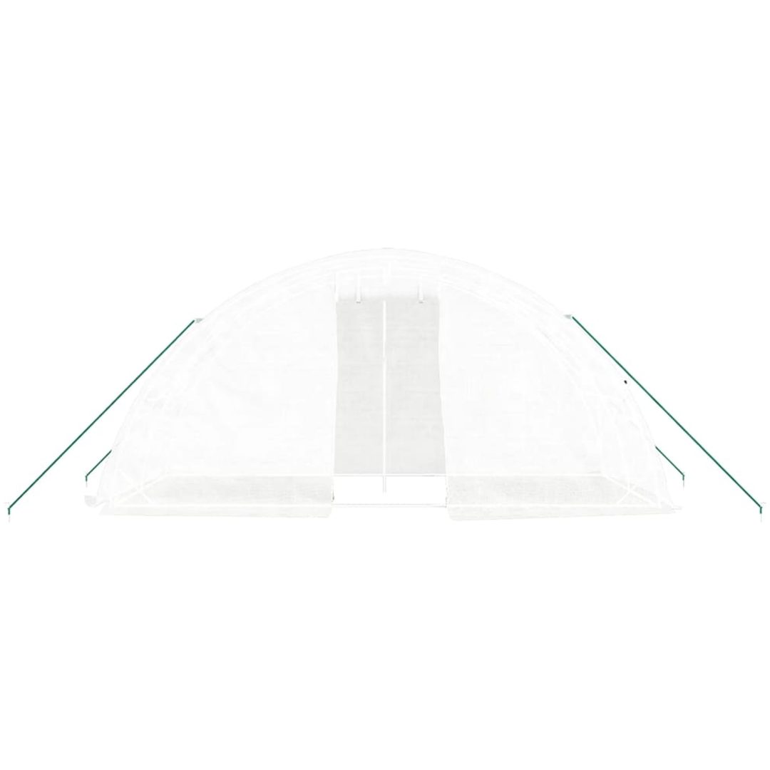 Växthus med stålram vit 10 m² vidaXL 5 x 2 x 2.3 m – bild 4