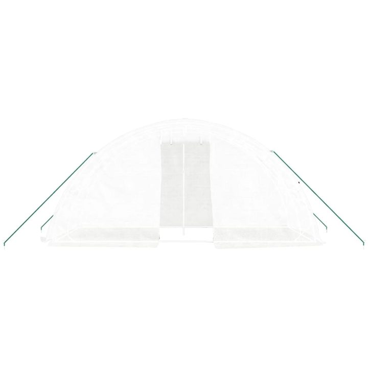 Växthus med stålram vit 10 m² vidaXL 5 x 2 x 2.3 m – bild 4
