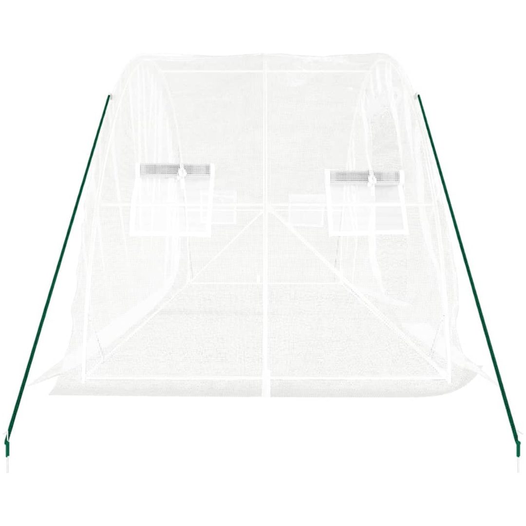 Växthus med stålram vit 10 m² vidaXL 5 x 2 x 2.3 m – bild 5