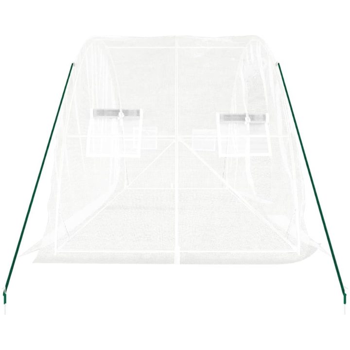 Växthus med stålram vit 10 m² vidaXL 5 x 2 x 2.3 m – bild 5