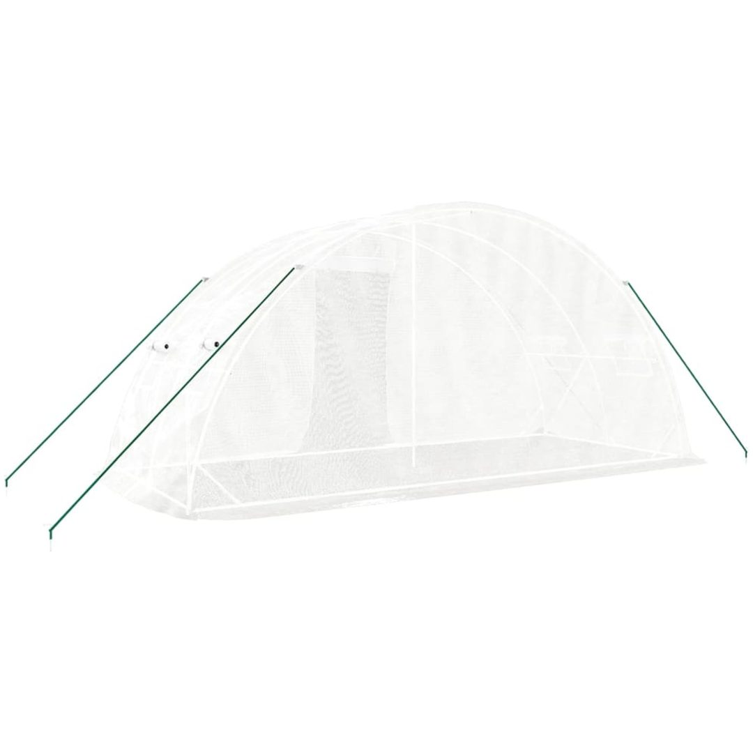 Växthus med stålram vit 10 m² vidaXL 5 x 2 x 2.3 m – bild 6
