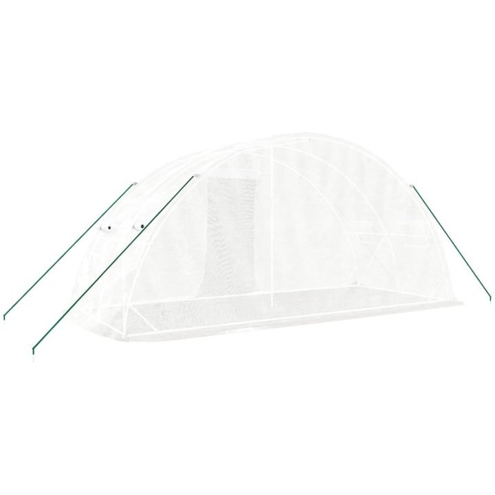 Växthus med stålram vit 10 m² vidaXL 5 x 2 x 2.3 m – bild 6