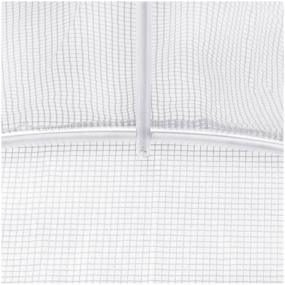 Växthus med stålram vit 10 m² vidaXL 5 x 2 x 2.3 m – bild 9
