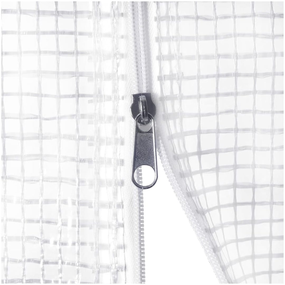Växthus med stålram vit 10 m² vidaXL 5 x 2 x 2.3 m – bild 10