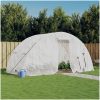 Växthus med stålram vit 10 m² vidaXL 5 x 2 x 2.3 m – miniatyr 1