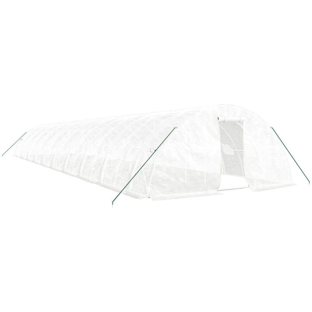 Växthus med stålram vit 100 m² vidaXL 20 x 5 x 2.3 m – bild 2