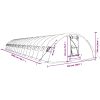 Växthus med stålram vit 100 m² vidaXL 20 x 5 x 2.3 m – miniatyr 12