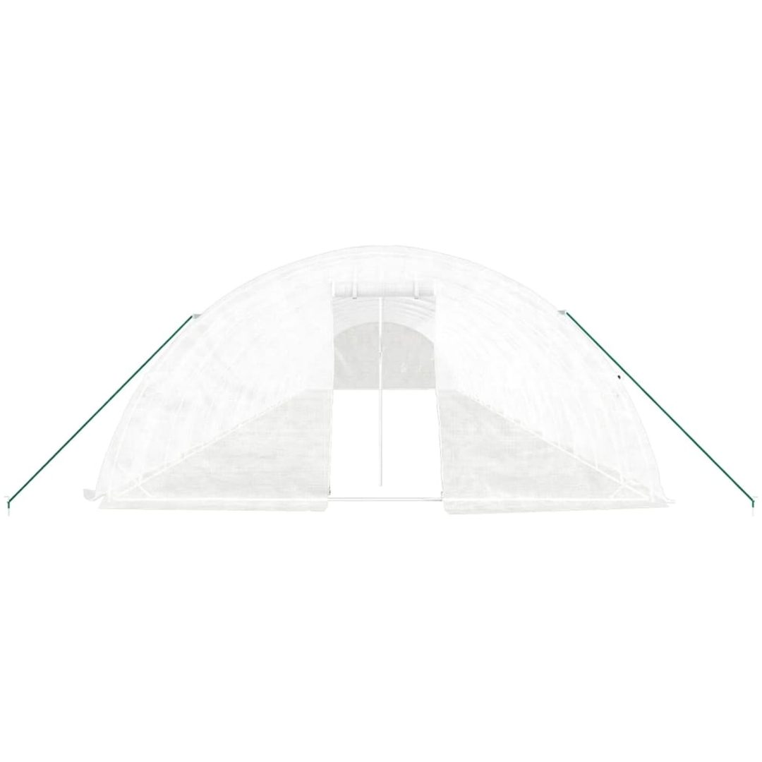 Växthus med stålram vit 100 m² vidaXL 20 x 5 x 2.3 m – bild 4
