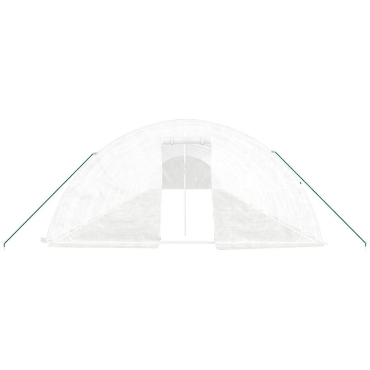 Växthus med stålram vit 100 m² vidaXL 20 x 5 x 2.3 m – bild 4