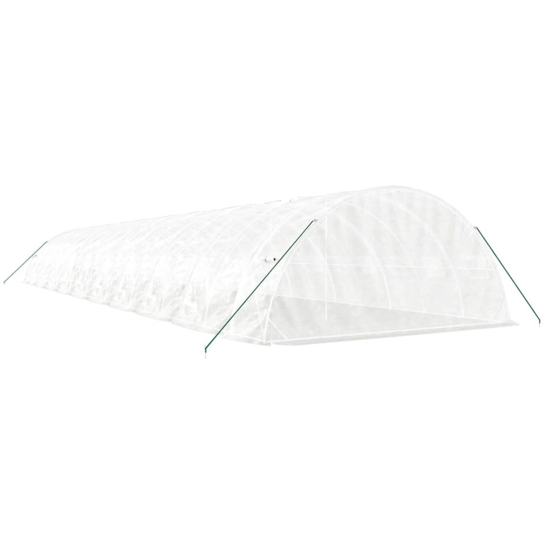Växthus med stålram vit 100 m² vidaXL 20 x 5 x 2.3 m – bild 6