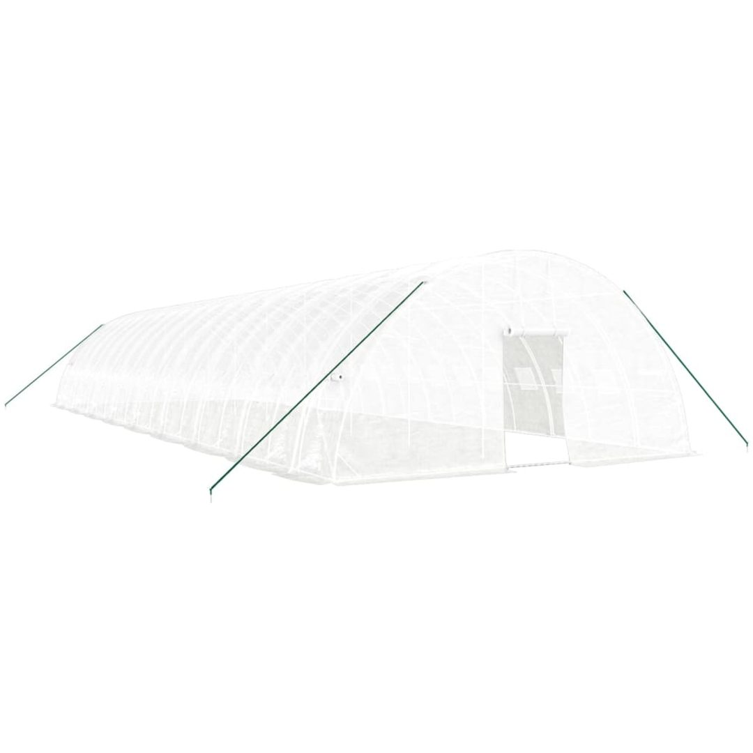 Växthus med stålram vit 108 m² vidaXL 18 x 6 x 2.85 m – bild 2