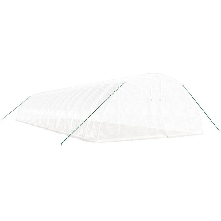 Växthus med stålram vit 108 m² vidaXL 18 x 6 x 2.85 m – bild 3