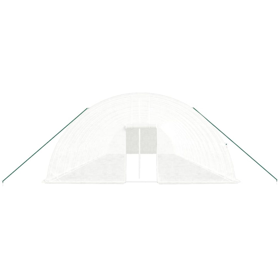 Växthus med stålram vit 108 m² vidaXL 18 x 6 x 2.85 m – bild 4