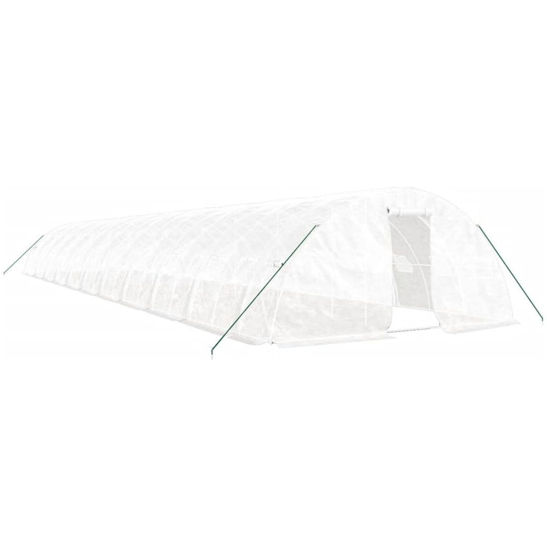 Växthus med stålram vit 110 m² vidaXL 22 x 5 x 2.3 m – bild 2