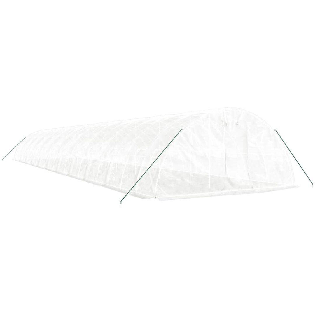 Växthus med stålram vit 110 m² vidaXL 22 x 5 x 2.3 m – bild 3