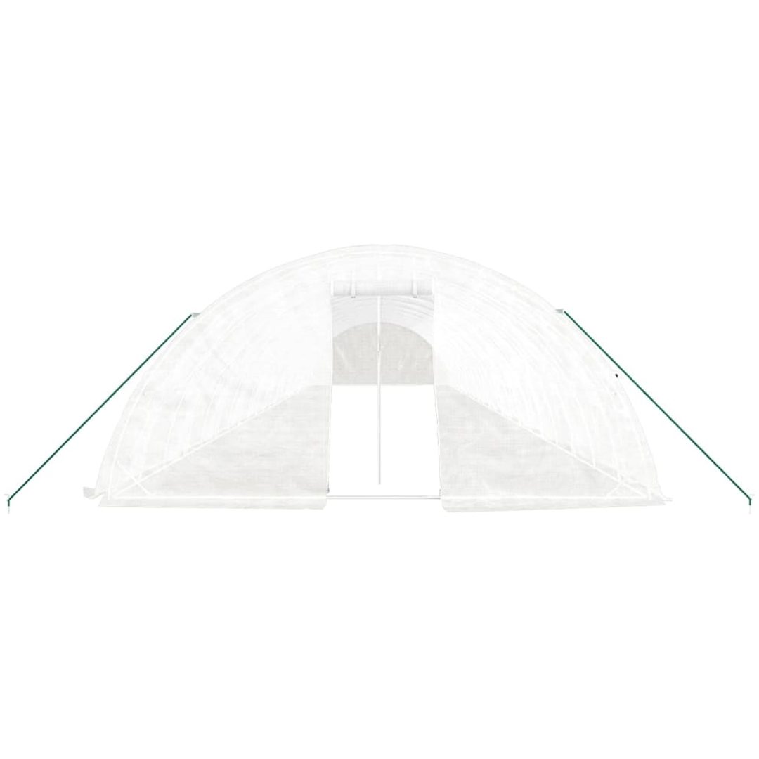 Växthus med stålram vit 110 m² vidaXL 22 x 5 x 2.3 m – bild 4