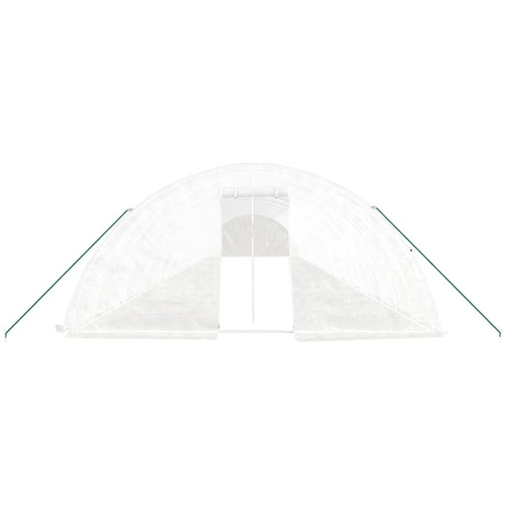Växthus med stålram vit 110 m² vidaXL 22 x 5 x 2.3 m – bild 4