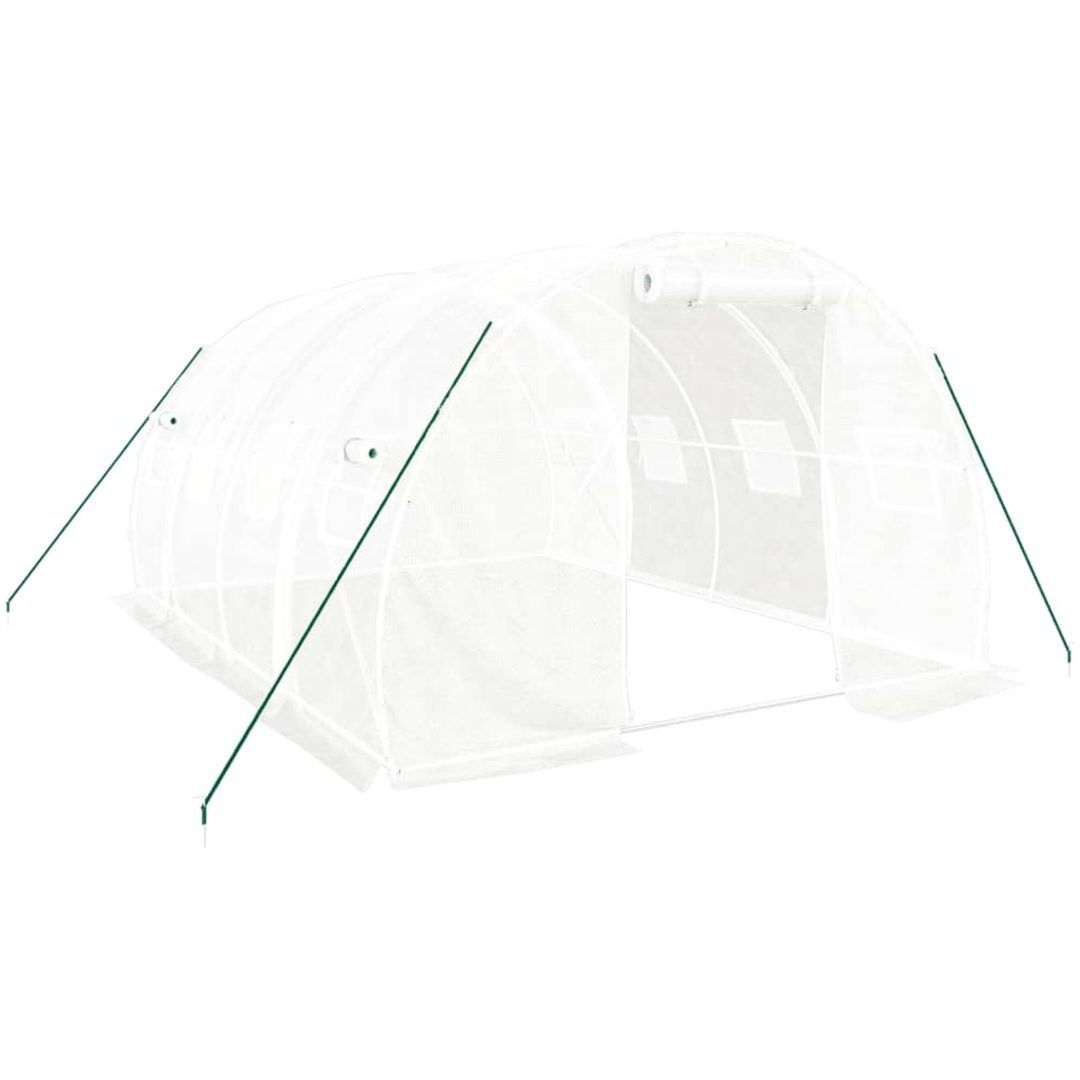 Växthus med stålram vit 12 m² vidaXL 4 x 3 x 2 m – bild 2
